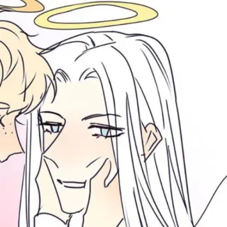 ☁️ ángel, halo, dibujo animado, dibujo whatsapp sticker