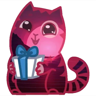 ✉️ gatto, gattino, regalo, regalo, animale, carino, adesivo telegram sticker