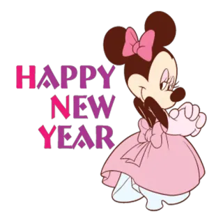 🎅 Minnie Mouse HAPPY NEW YEAR Minnie Maus, Disney, Frohes neues Jahr, Neujahr, Feiertag, Feier telegram sticker