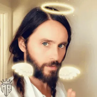 ⚜️ Jesus religion, halo, wings, religious figure, Christianity, angel telegram sticker