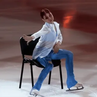 ❤️‍🔥 피겨 스케이팅, 아이스 스케이팅, 스케이터, 여자, 의자, 스포츠 telegram sticker