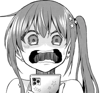 😲 anime girl, angry, frustrated, manga, cartoon, shocked, surprised telegram sticker