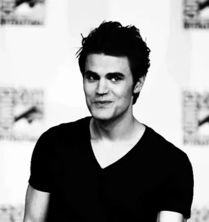 😅 Paul Wesley aktor, celebryta, portret, czarno-białe telegram sticker