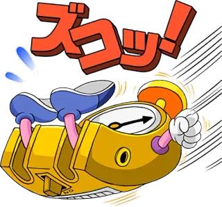 😵 ズコッ! hoạt hình, tượng thanh, đồng hồ, tiếng Nhật telegram sticker
