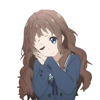 💤 anime girl, cute, cartoon, school uniform, female, character whatsapp sticker
