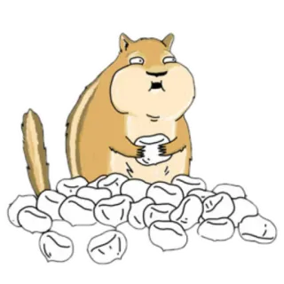 🐿 desenho animado, esquilo, animal, nozes, esquilo-listrado telegram sticker