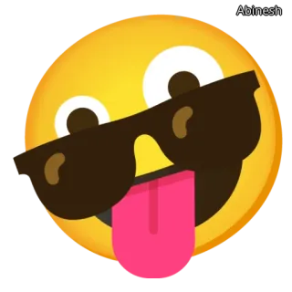 🕶️ 絵文字, 顔, 舌, サングラス, クール telegram sticker