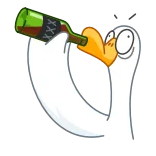 ๐ฅด goose, drinking, alcohol, cartoon whatsapp sticker