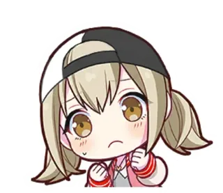 🌟 Anime, Chibi, Garota, Fofa, Chapéu, Beicinho whatsapp sticker