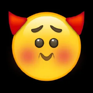 🤔 이모지, 악마, 뿔, 귀여운, 노란색 whatsapp sticker