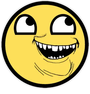 😃 Meme, Twarz, Szczęśliwy, Trollface, Internet, Humor, Komiks telegram sticker