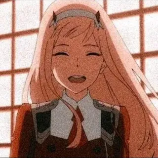 🥯 Zero Two Darling in the Franxx Anime, Zero Two, Darling in the Franxx, Personagem, Garota, cabelo longo telegram sticker