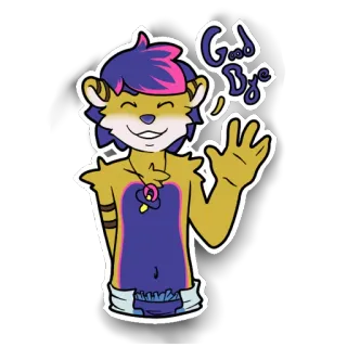 🖐 Goodbye Furry, Nutria, Adiós, Saludando, Dibujos animados, Antro whatsapp sticker