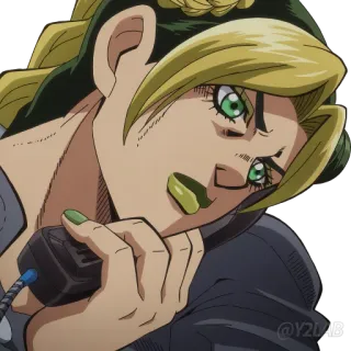 📞 Jolyne Cujoh JoJo's Bizarre Adventure anime, jojo, jojos bizarre adventure, jolyne, character, phone telegram sticker