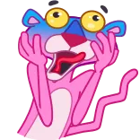 😨 Pink Panther cartoon, pink panther, shocked, surprise, animated telegram sticker