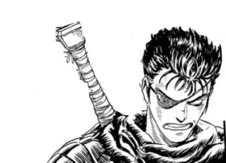 🖤 Guts Berserk anime, manga, sword, warrior, fantasy, gore whatsapp sticker