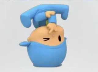 💙 Pocoyo Покойо, мультфильм, персонаж, подмигивание, синий telegram sticker