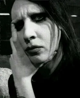 😐 Marilyn Manson Marilyn Manson, Sänger, Goth, Rock, Person telegram sticker