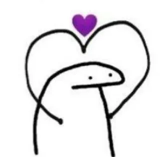 🙄 love, heart, cute, stick figure, wholesome telegram sticker