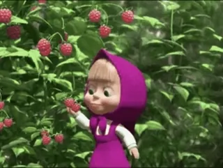 🍓 Masha Masha and the Bear mascha und der bär, beeren, cartoon, mädchen, mascha, animation, süß telegram sticker
