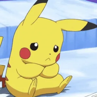 😔 Pikachu Pokemon โปเกมอน, ปิกาจู, อนิเมะ, เศร้า, น่ารัก telegram sticker
