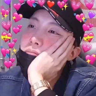🤔 J-Hope kpop, jhope, bts, hearts, idol, fan, love telegram sticker