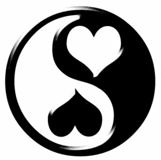 🎵 Yin Yang, Coeur, Amour, Équilibre, Noir et blanc telegram sticker