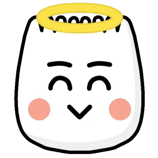 😇 Engel, süß, Heiligenschein, fröhlich, Cartoon whatsapp sticker