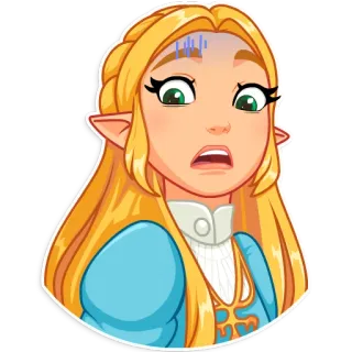 😨 Zelda The Legend of Zelda зельда, принцесса, взволнована, обеспокоена, видеоигра telegram sticker