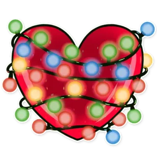❤ หัวใจ, ไฟ, วันหยุด, คริสต์มาส, ของตกแต่ง, ความรัก, การเฉลิมฉลอง telegram sticker