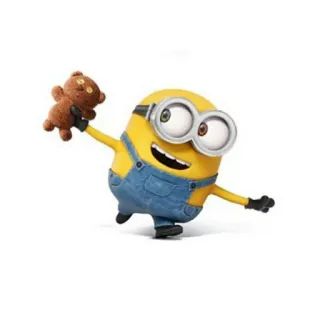 😄 Minion Despicable Me Minion, dessin animé, animé, mignon, jaune, personnage, ours en peluche telegram sticker