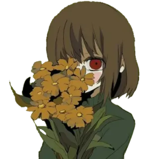💐 Chara Undertale anime, game, flowers, creepy, undertale telegram sticker