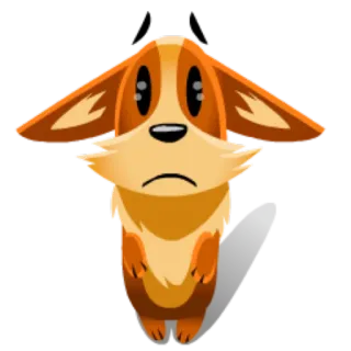 😟 perro, triste, corgi, animal, mascota telegram sticker