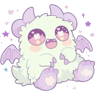 🦖 kawaii, cute, monster, pastel, chibi, fluffy, adorable telegram sticker