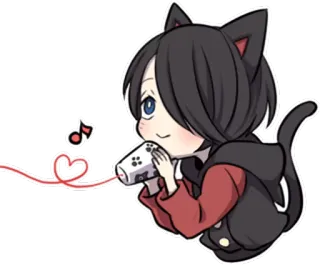 📞 Anime, Katze, Spiel, Musik, Chibi, Süß telegram sticker