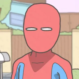 😕 Cartoon, Figur, Rot, Anzug, Augen, Zeichnung telegram sticker