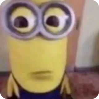 😂 Minion Despicable Me minion, despicable me, funny, stare, meme, confused, awkward telegram sticker