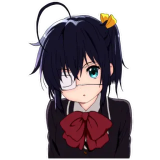 😐 Rikka Takanashi Love, Chunibyo & Other Delusions Аниме, Рикка Таканаши, Чюнибё, Милая, Девушка, Аниме Девушка whatsapp sticker