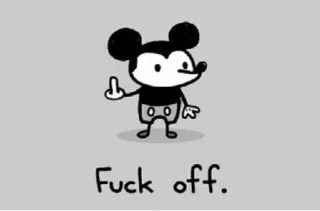 🖕 Mickey Mouse Fuck off. Desenho animado, Ofensivo, Dedo do meio, Desrespeitoso telegram sticker