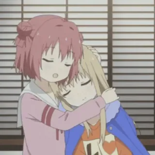 🚀 anime, friendship, cute, cartoon, hug, kawaii, girls telegram sticker