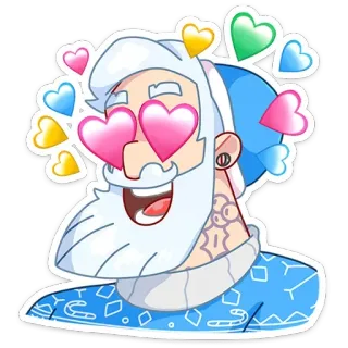 😍 ซานตาคลอส, ตาเป็นรูปหัวใจ, หัวใจ, ความรัก, รื่นเริง, การเฉลิมฉลอง telegram sticker