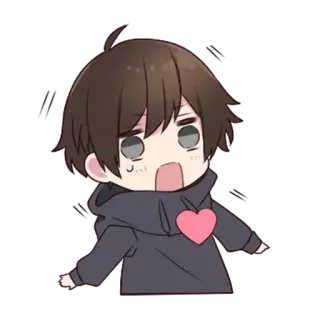 😱 anime, chibi, cute, heart telegram sticker