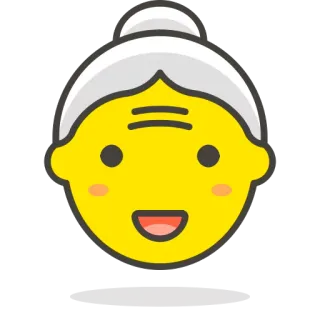 👵 nonna, anziana, emoji, cartone animato, faccia, capelli grigi telegram sticker