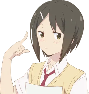 👆 Anime, Garota, Uniforme escolar, Desenho animado, Personagem telegram sticker