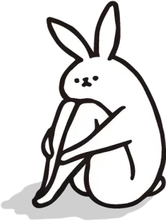 🐰 conejo, conejito, triste, lindo, animal, dibujos animados telegram sticker