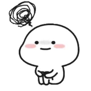 ☁ Cartoon, Figur, Gekritzel, Denken, Nervös, Ausdruck telegram sticker