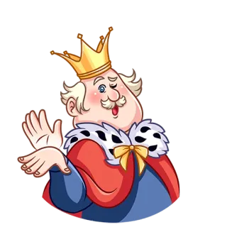 🎤 왕, 만화, 왕관, 왕실, 군주, 캐릭터, 일러스트 whatsapp sticker