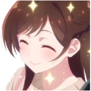 👼 Chizuru Ichinose Rent-A-Girlfriend anime, Chizuru Ichinose, Rent a Girlfriend, sonriendo, lindo, brillo, mujer telegram sticker