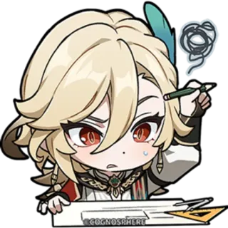 ⭐️ COGNOSPHERE anime, sticker, character, drawing, pen, confused telegram sticker
