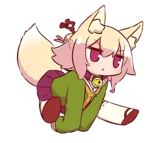 😠 Anime, Fille renard, Kemonomimi, Mignon, Chibi telegram sticker